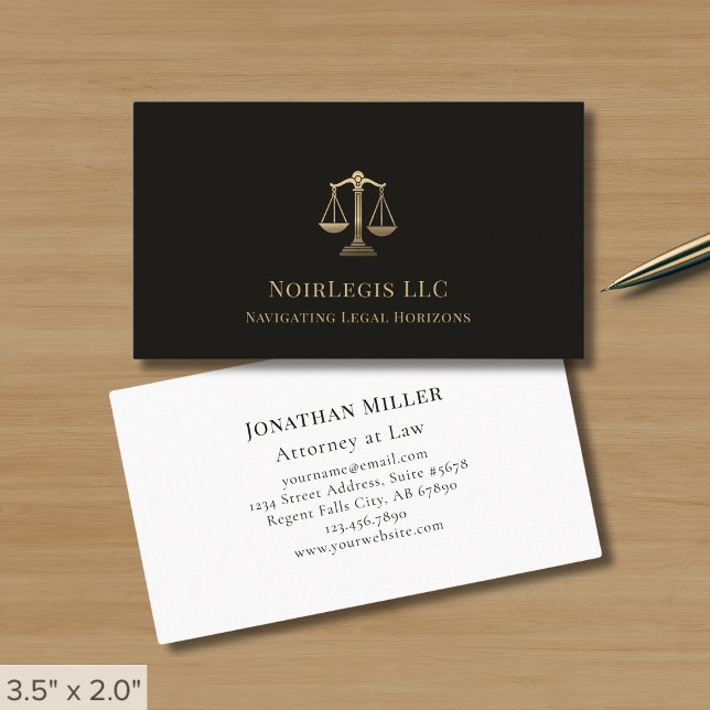 Simple Modern Gold Justice Scales Business Card (Creator Uploaded)