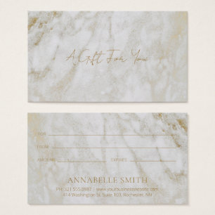 Simple Modern Gold Marble Elegant Gift Certificate