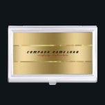 Simple Modern Gold Metallic Design Business Card Holder<br><div class="desc">Elegant simple shiny faux gold metallic design with stainless steel look. Fully customisable business cardholder template. If you need any help customising any of my designs,  contact ArtOnWear designer. Free text formatting with live help available by request.</div>