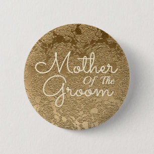 Simple Modern Gold Mother Of The Groom 6 Cm Round Badge