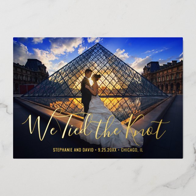 Simple Modern Gold Photo Elegant Wedding Reception (Front)