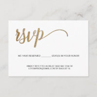 Simple Modern Gold RSVP no mailing Reserved Seat