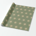 Simple Modern Gold Starburst Soft Green Christmas Wrapping Paper<br><div class="desc">Simple modern gold starburst Christmas wrapping paper. Simple modern gold star and diamond designs with complimentary design elements in a stylish soft green and gold holiday colour palette.</div>