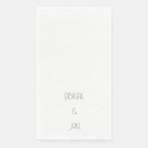 Simple Modern Gold Text Names Wedding  Napkin