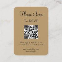 Simple Modern Gold Wedding Scan QR Code