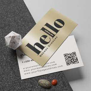 Simple Modern Gold & White Background  Business Card