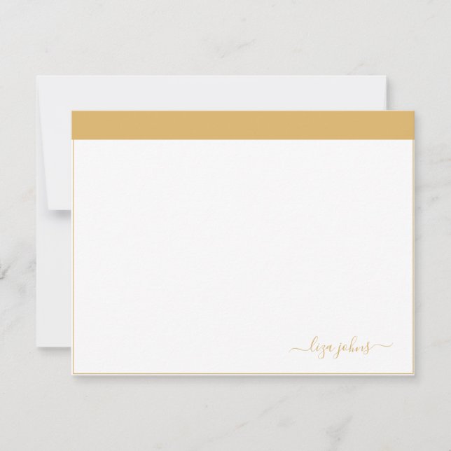 Simple Modern Golden Script Professional  Card (Front)
