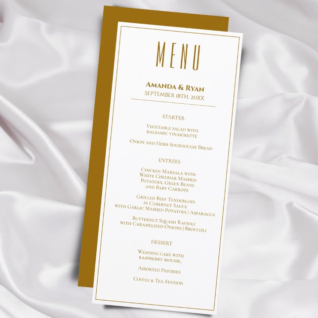 Simple Modern Golden Script Wedding Menu (Creator Uploaded)