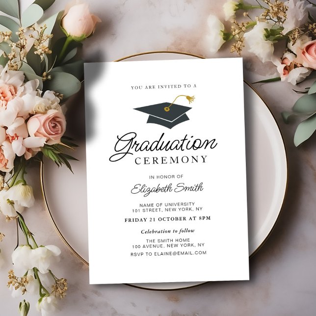 simple modern graduation ceremony invitation (Creator Uploaded)