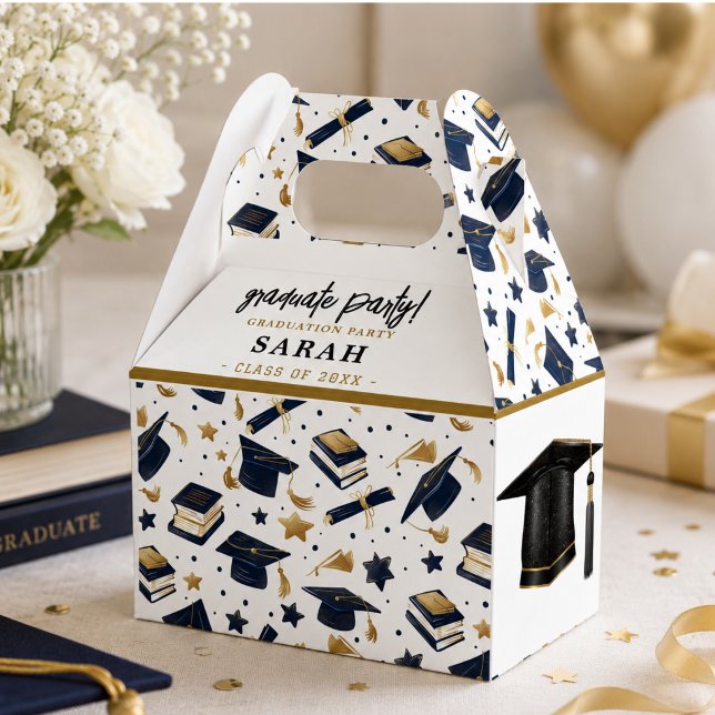 Simple Modern Graduation Party  Favour Box (Simple Modern Graduation Party Favor Boxes)