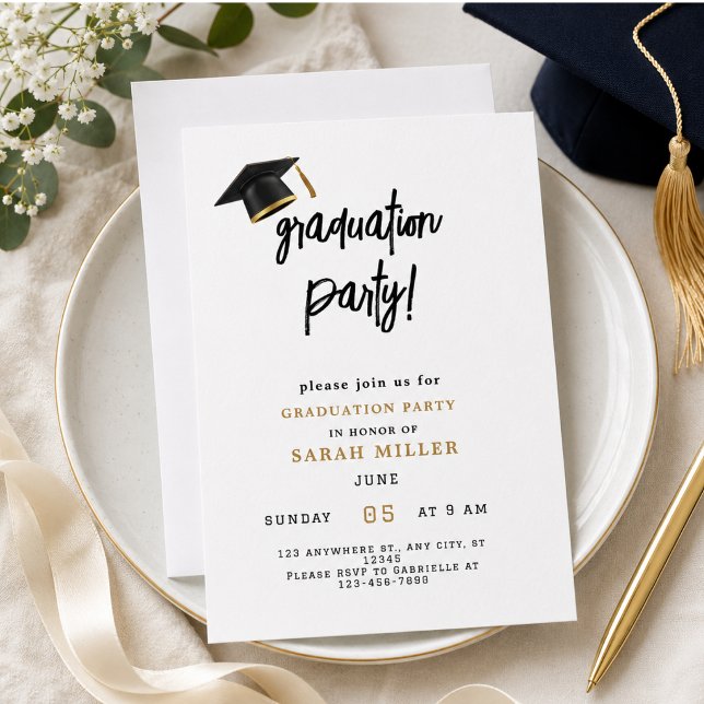 Simple Modern Graduation Party Invitations (Simple Modern Graduation Party Invitations)