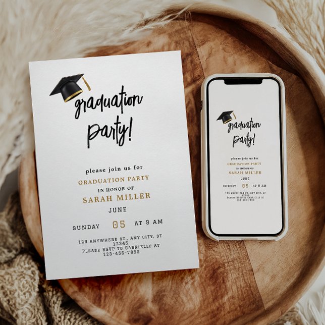 Simple Modern Graduation Party Invitations (Creator Uploaded)