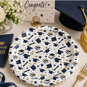 Simple Modern Graduation Party  Paper Plate