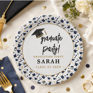 Simple Modern Graduation Party Paper Plate
