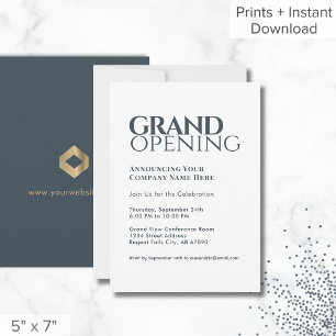 Simple Modern Grand Opening Invitation Grey