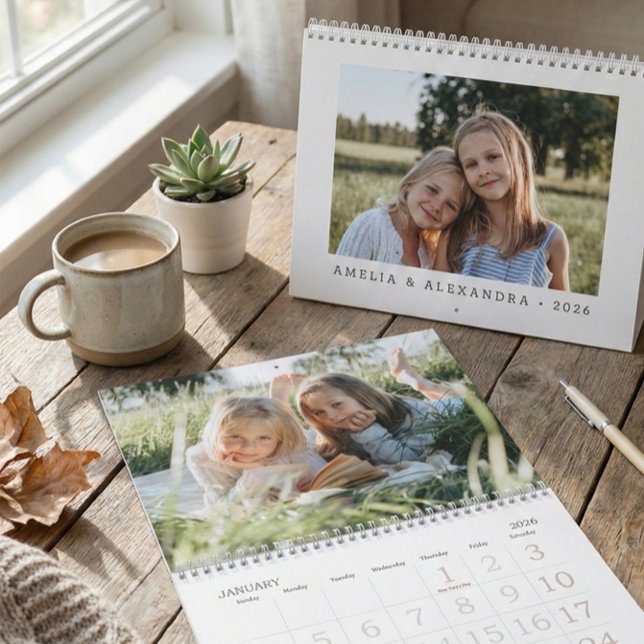 Simple Modern Grandchildren Photo Desk Calendar (Creator Uploaded)