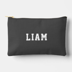 Simple Modern Gray Personalized  Accessory Pouch
