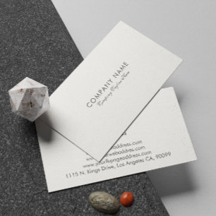 Simple Modern Gray Typography On White Business Card