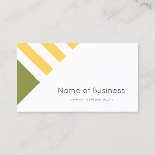 Simple Modern Green and Yellow Wide Stripes Business Card