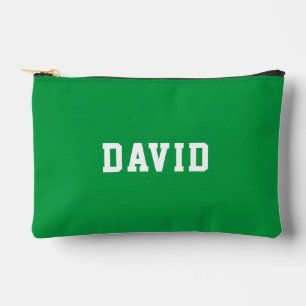 Simple Modern Green Personalised Accessory Pouch
