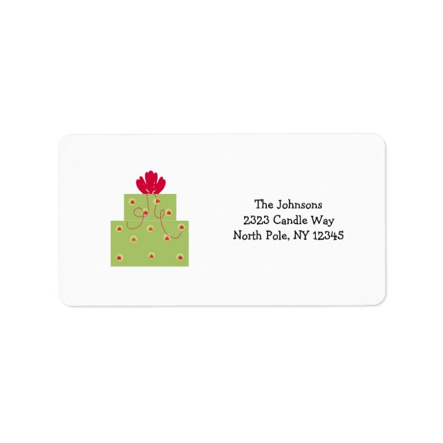 Simple Modern Green Present Label (Front)