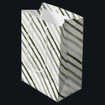 Simple Modern Green Stripe Watercolor Christmas Medium Gift Bag<br><div class="desc">Make someone's holiday season extra special with this beautiful, hand-painted gift bag. Adorned with desaturated green stripes in a watercolor pattern, it's perfect for filling with unique gifts, holiday baked goods, or anything else you know they'll love. The handles make it easy to carry, and the simple, modern design ensures...</div>
