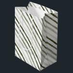 Simple Modern Green Stripe Watercolor Christmas Medium Gift Bag<br><div class="desc">Make someone's holiday season extra special with this beautiful, hand-painted gift bag. Adorned with desaturated green stripes in a watercolor pattern, it's perfect for filling with unique gifts, holiday baked goods, or anything else you know they'll love. The handles make it easy to carry, and the simple, modern design ensures...</div>