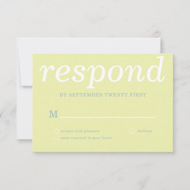 Simple Modern Green Wedding RSVP Card (Front)
