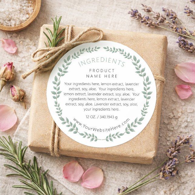Simple Modern Greenery Wreath Ingredients Label (Simple Modern Greenery Wreath Ingredients Label)