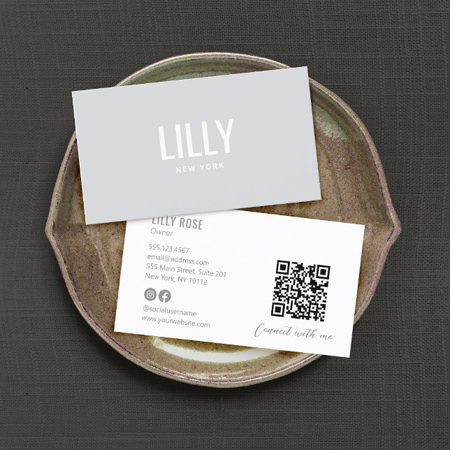 Simple Modern Grey Professional Business Card (Creator Uploaded)