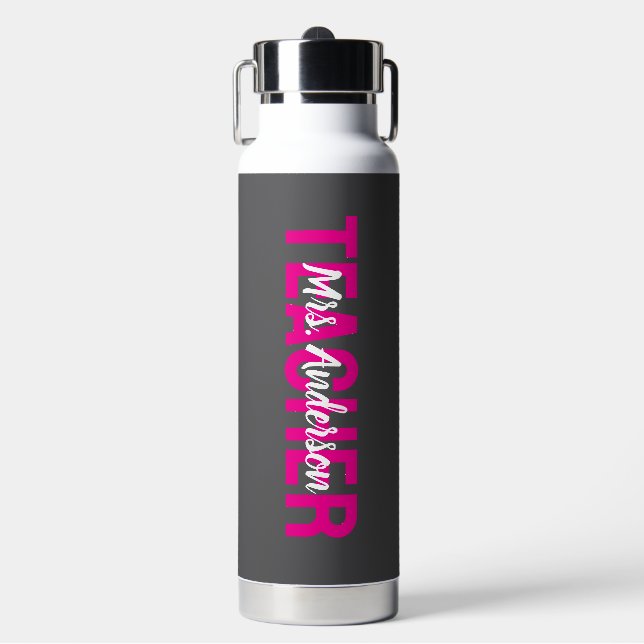 Simple Modern Grey Teacher Water Bottle (Front)