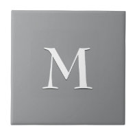 Simple Modern Grey White Monogram