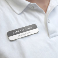 Simple Modern Grey White Title Safety Pin Magnetic