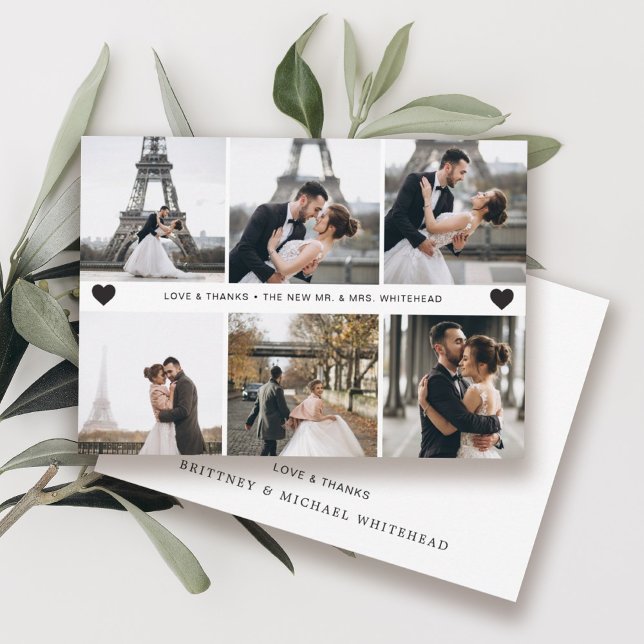 Simple Modern Hand-Lettered Photo Collage Thank You Card (Creator Uploaded)