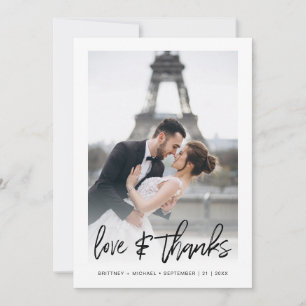 Simple Modern Hand-Lettered Photo Gradient Thank You Card
