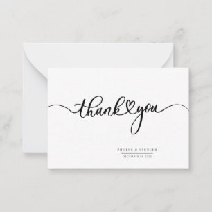 Simple Modern Hand-Lettered Thank You Card