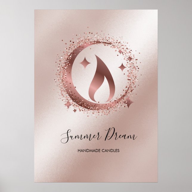 Simple Modern Handmade Honey Candle  Business Card Poster (Front)