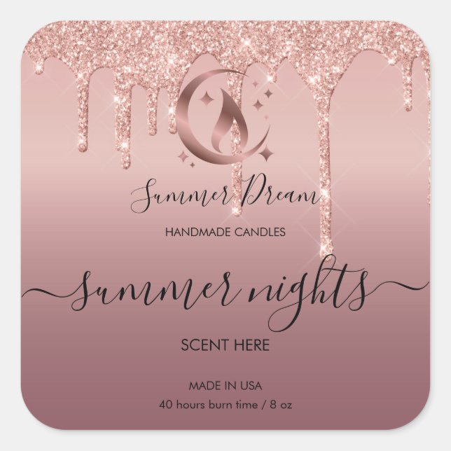 Simple Modern Handmade Honey Candle label (Front)