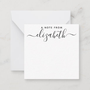Simple Modern Handwritten A Note From Script Name Card