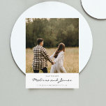 Simple Modern Handwritten Photo Announcement Postcard<br><div class="desc">Modern and stylish wedding Save The Date photo announcement.</div>
