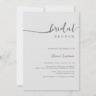 Simple Modern Handwritten Script Bridal Brunch  Invitation