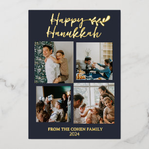 Simple Modern Happiest Hanukkah Elegant 4 Photo