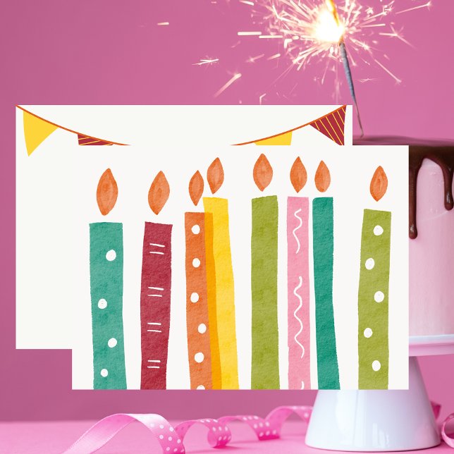 Simple Modern Happy Birthday Candles Card (Creator Uploaded)