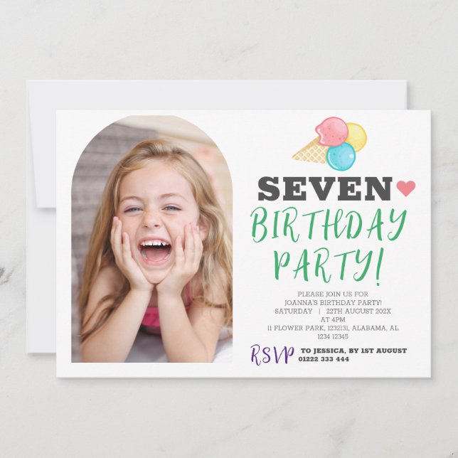 Simple Modern happy birthday heart invitation (Front)