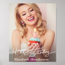 Simple Modern Happy Birthday Photo