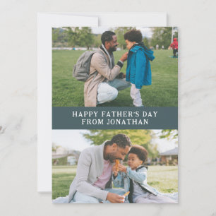 Simple Modern Happy Fathers Day 2 photo family Holiday Card