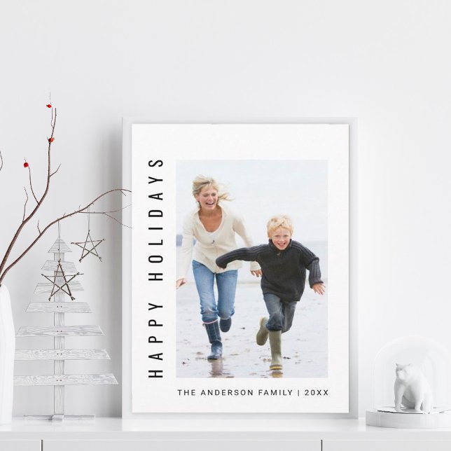 Simple Modern Happy Holidays Photo Holiday Card (Creator Uploaded)