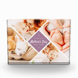 Simple Modern Happy Mother's Day Custom Photo Block