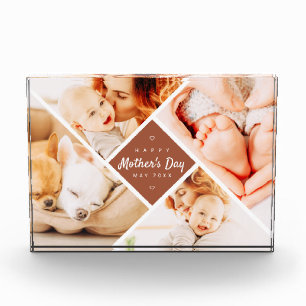 Simple Modern Happy Mother's Day Custom Photo Block