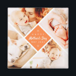Simple Modern Happy Mother's Day Custom Photo Magnet<br><div class="desc">This simple and modern design is composed of serif typography and add a custom photo.Happy Mother's Day typography surrounded by four photos of your mum,  mother,  mama,  mum etc. This is a perfect gift for your Mum on Mother's day!</div>